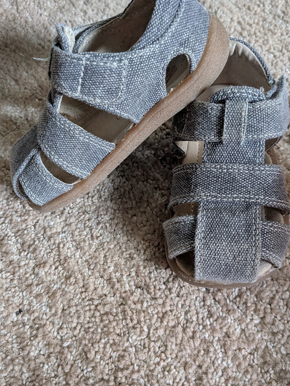 Size 4.5T Blue/Gray Canvas Sandals - See Kai Run